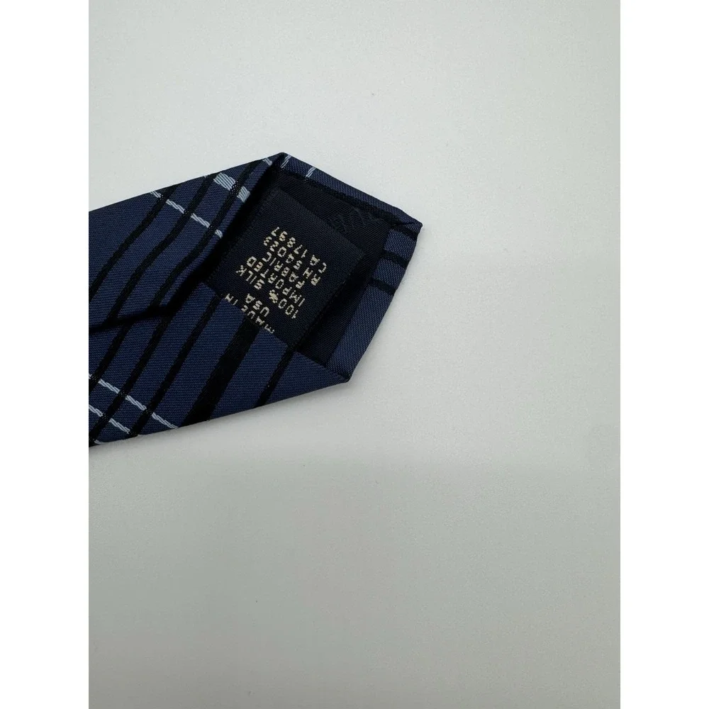 Banana Republic 100% Silk Blue Plaid Striped Tie Classic Men's Neck Tie‎